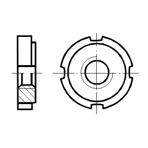 DIN 1804 matice kruhové s drážkou pre hákový kľúč
