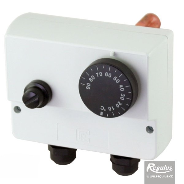 REGULUS  Termostat zakrytovaný s jímkou dvojitý 0-90/100°C 10771 - termostaty | MasMasaryk