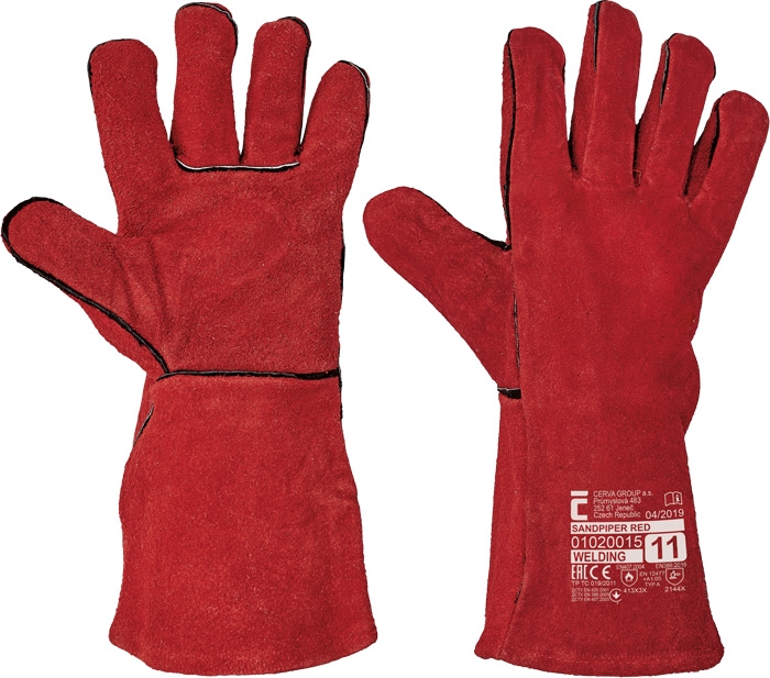 rukavice zváračské SANDPIPER  11"  červené - Tovar | MasMasaryk