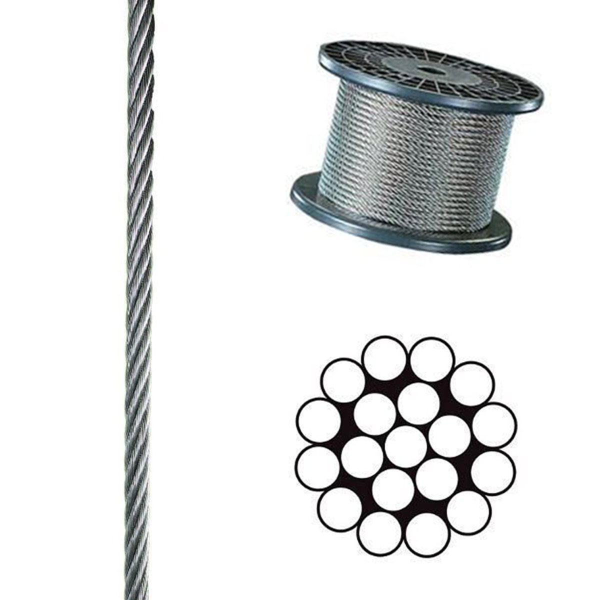 lano  1,5mm oceľ  19drôt  - Kovové laná | MasMasaryk