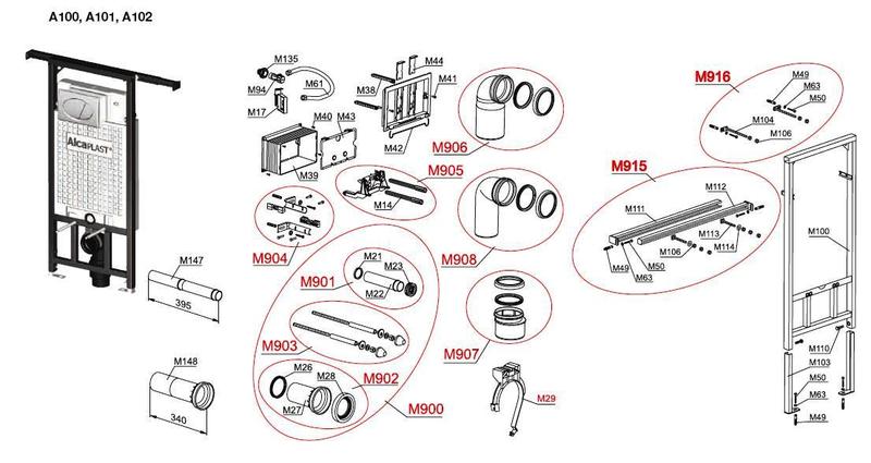 WC ALCAPLAST M905 mechanizmus (kolíska na tlač.) na A100-116 (starý typ) - Tovar | MasMasaryk