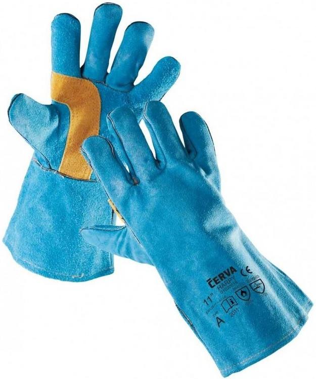 rukavice zváračské HARPY č.11  koža/zelené dĺžka 35cm - Rukavice | MasMasaryk