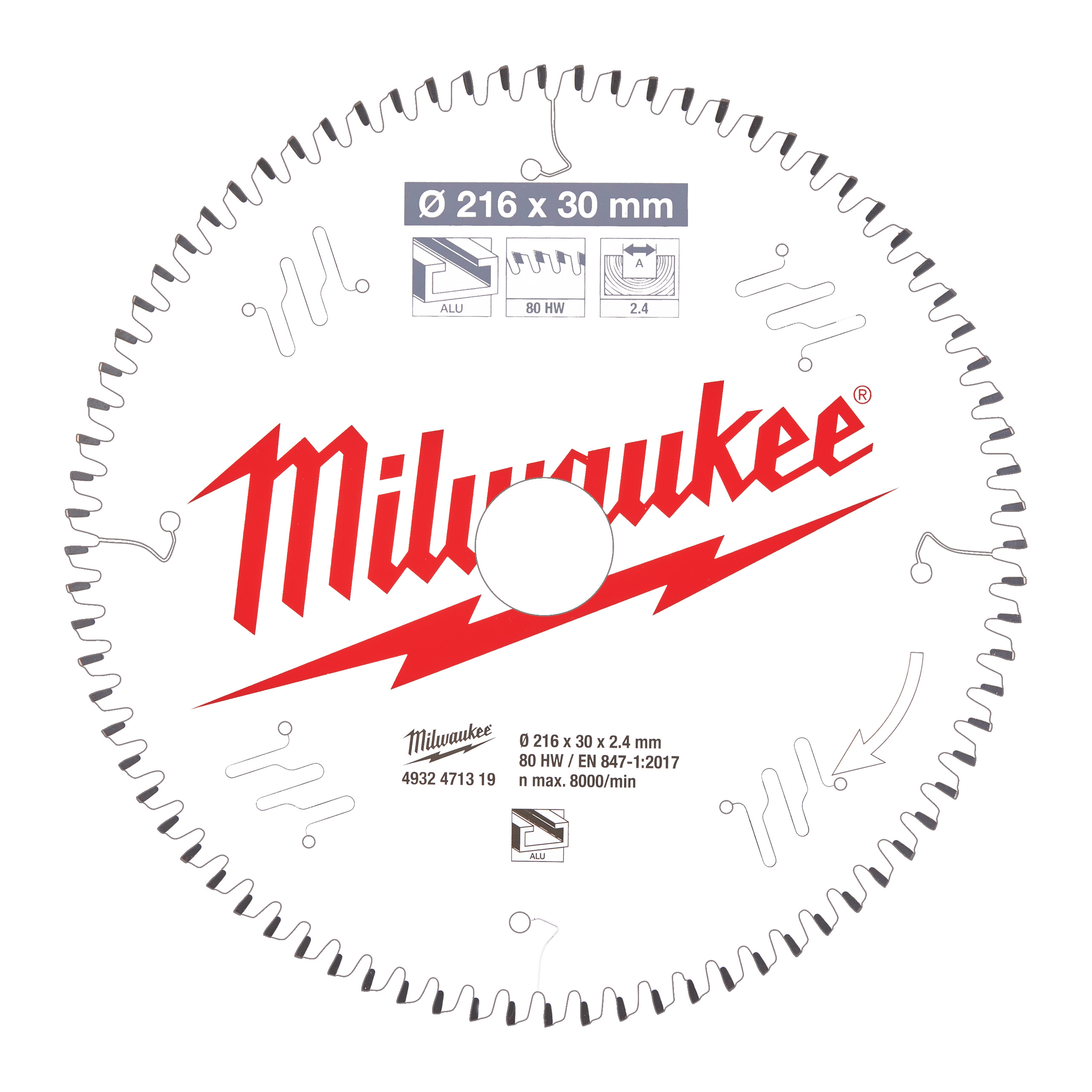 Milwaukee kotúč pilový hliník/plast 216/30/80z 4932471319 - Pilové | MasMasaryk