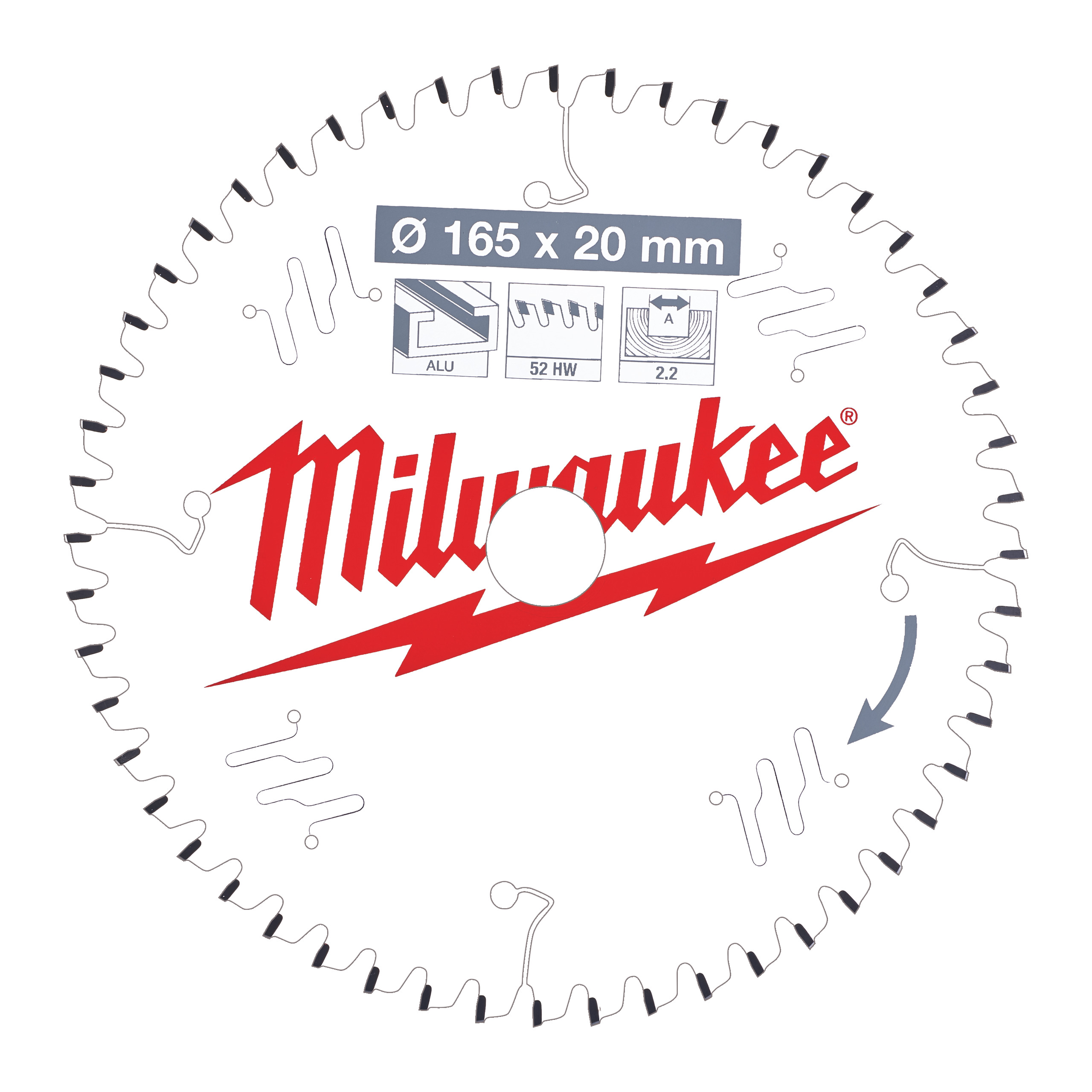 Milwaukee kotúč pilový hliník/plast 165x20mm/52Z 4932471296 - Pilové | MasMasaryk