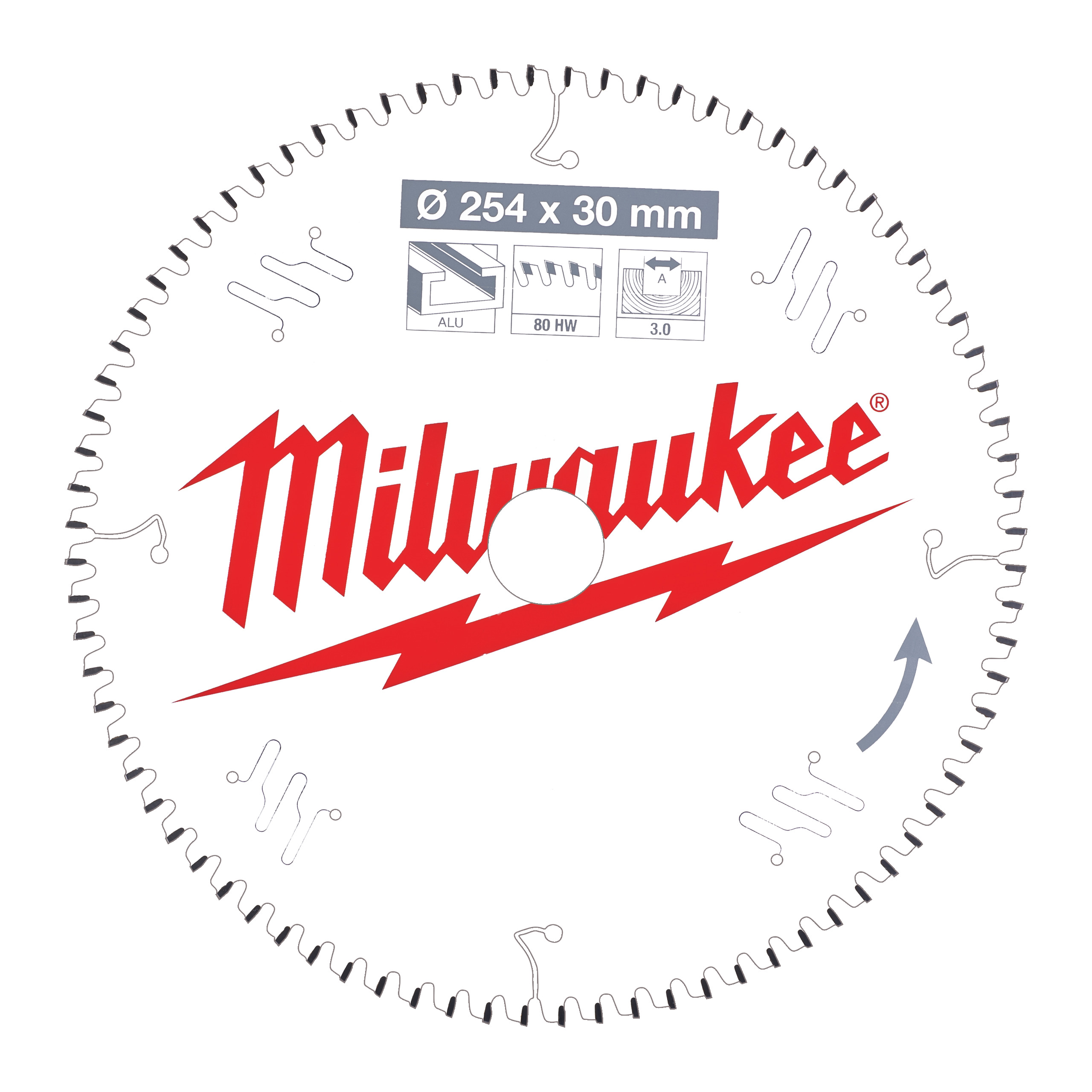 Milwaukee kotúč pilový hliník/plast 254x30mm/80Z 4932471318 - Pilové | MasMasaryk