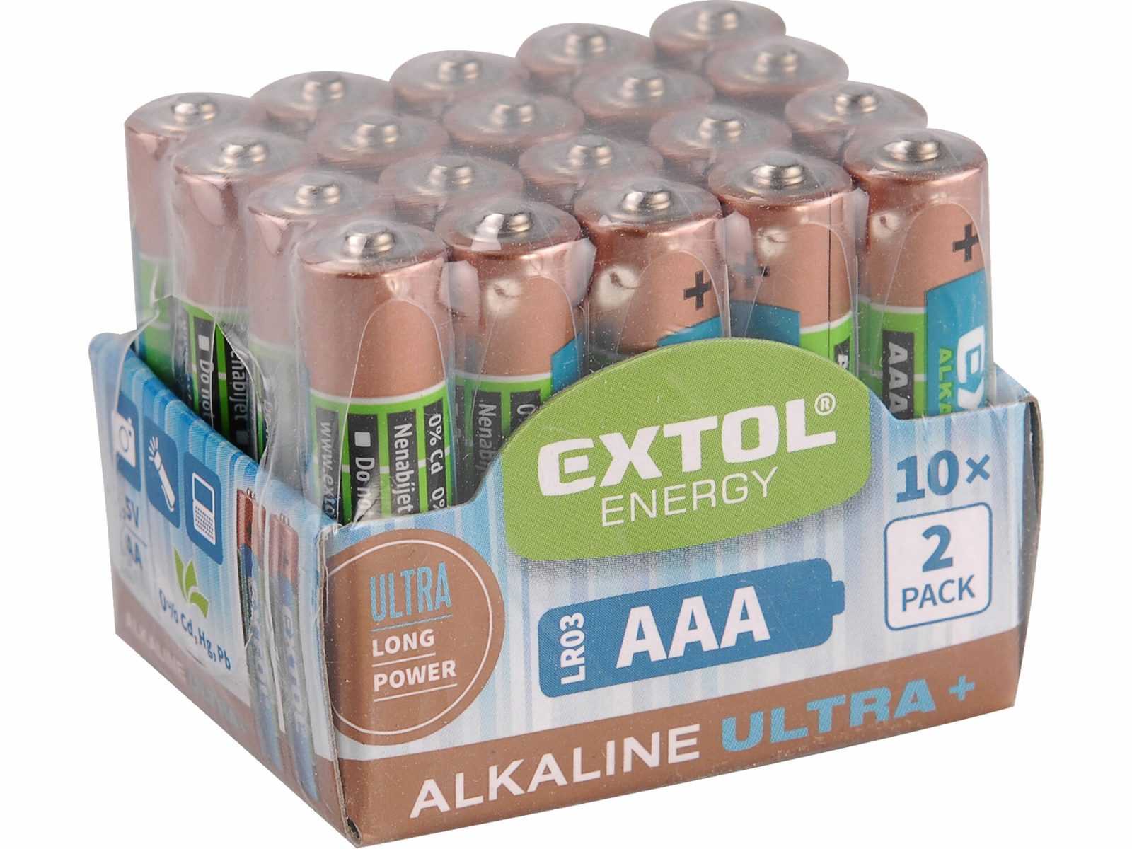 Batéria alkalická 20ks 1,5V typ  AA  EXTOL ENERGY - Tovar | MasMasaryk