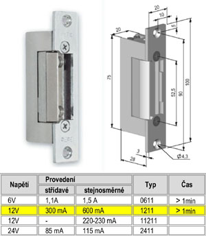 Elektrický  zámok FAB PROFI Standard 2411 / 24V - Elektrické zámky | MasMasaryk