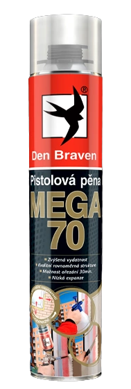 Den Braven pena pištolová nízkoexpanzná 870ml  MEGA 70 letná 40221MG  - Tovar | MasMasaryk