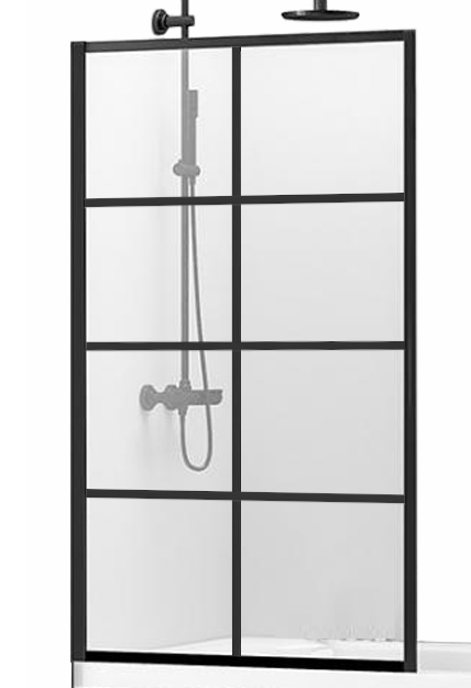 sprchová stena vaňová REA-K4570 LAGOS-1 80x140 čierna otváracia s okienkami - Tovar | MasMasaryk