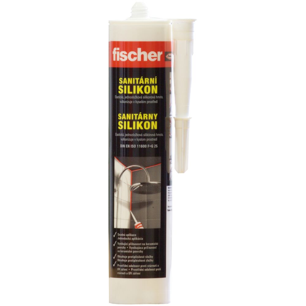 Fischer silikón sanitárny transparentný 310ml  525017 - hmoždinky, nity,kotvy,strmene | MasMasaryk