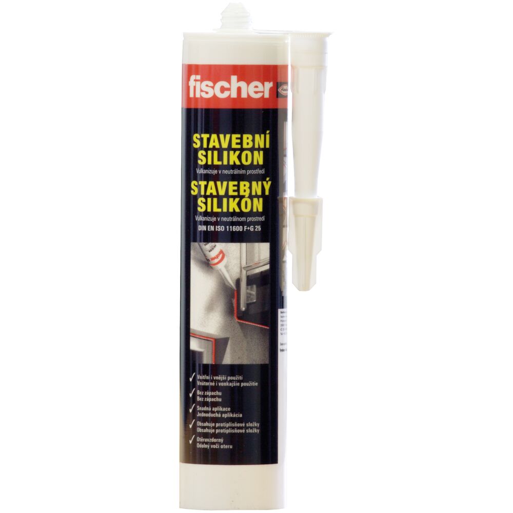 Fischer silikón tmel stavebný biely 310ml  525321  - hmoždinky | MasMasaryk