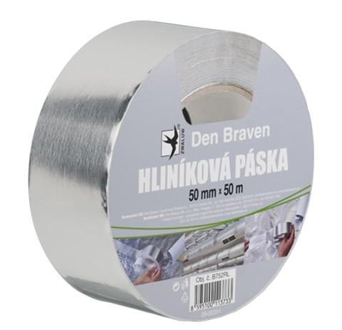 Den Braven páska hliníková 50mmx50m B752RL - Fólie,plachty,pásky,silon, guma,klingerit,papier | MasMasaryk