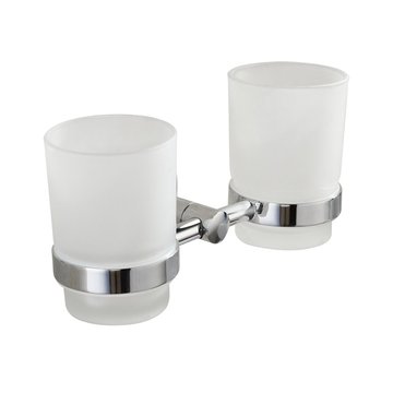 d SAMBA SB105 dvojitý držiak pohárikov mliečne sklo - Kúpeľňové doplnky  | MasMasaryk