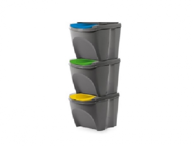 SORTIBOX triedič odpadu 3x25l šedý   - kanistre,nádoby,bedničky,popolnice | MasMasaryk