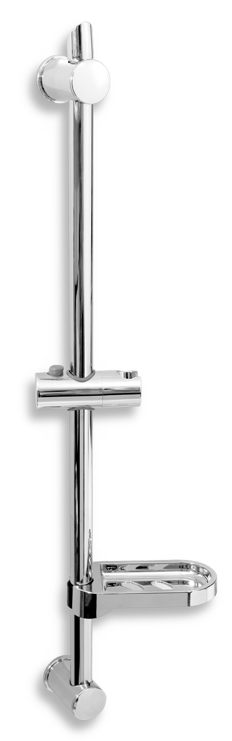 sprchový držiak tyč RAIL601,0 74cm, 25mm s mydelničkou, rozteč max. 66 cm  - Tovar | MasMasaryk