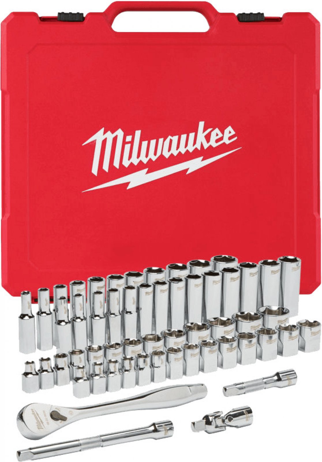 Milwaukee sada račne 3/8" a metrických a cólových nástrč. kľúčov 56ks 4932464946 - kľúče | MasMasaryk