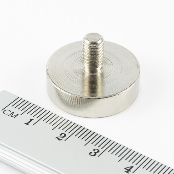 Magnet kruh v puzdre s vonkajším závitom  25x7-17mm M6/27kg N38 CL25X7-17-M6-N38 - magnety | MasMasaryk