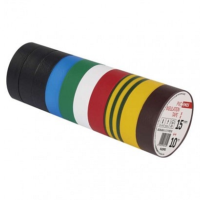 páska izolačná  PVC 15mm / 10m farebný mix, 10ks F615992 - Elektrikárske izolačné pásky | MasMasaryk