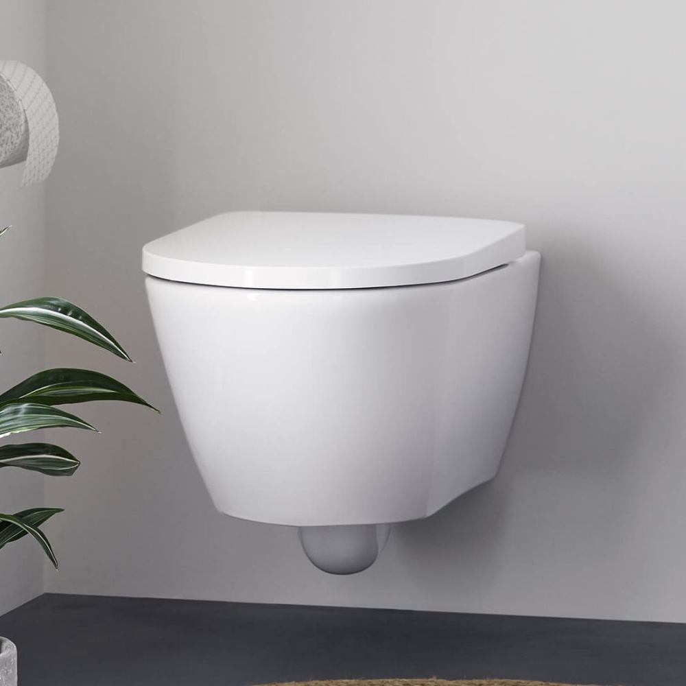 WC misa závesná D-NEO 45770900A1 37 x 54 cm Rimless upevnenie Durafix biela + WC sedátko SoftClose - Závesné WC | MasMasaryk