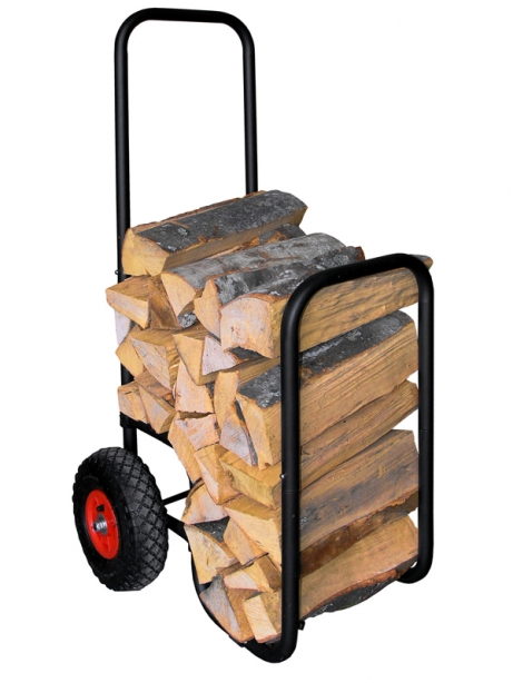 vozík na drevo 22752 čierny, oceľový s pneumatikami 21.00.223.2 - krbové príslušenstvo | MasMasaryk