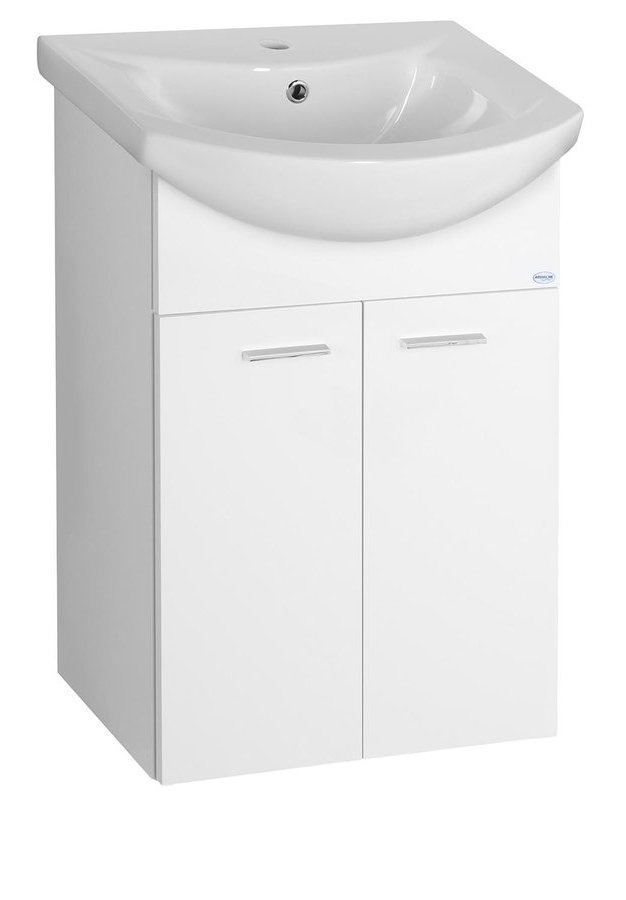 nábytok AQUALINE ZOJA 51055 skrinka biela dvierka, pod umývadlo ZERO 55  - Skrinka pod umývadlo/dosku | MasMasaryk