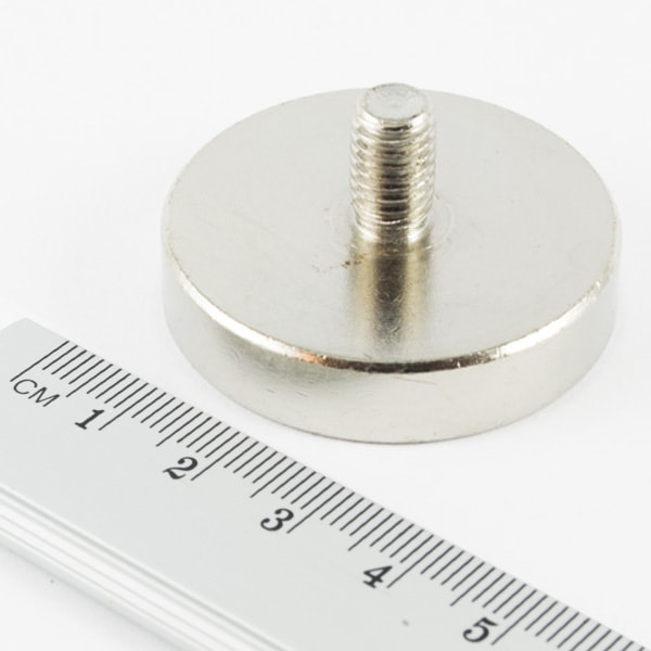 Magnet kruh v puzdre  40x8,5mm  s vonkajším závitom M8 60kg  - magnety | MasMasaryk