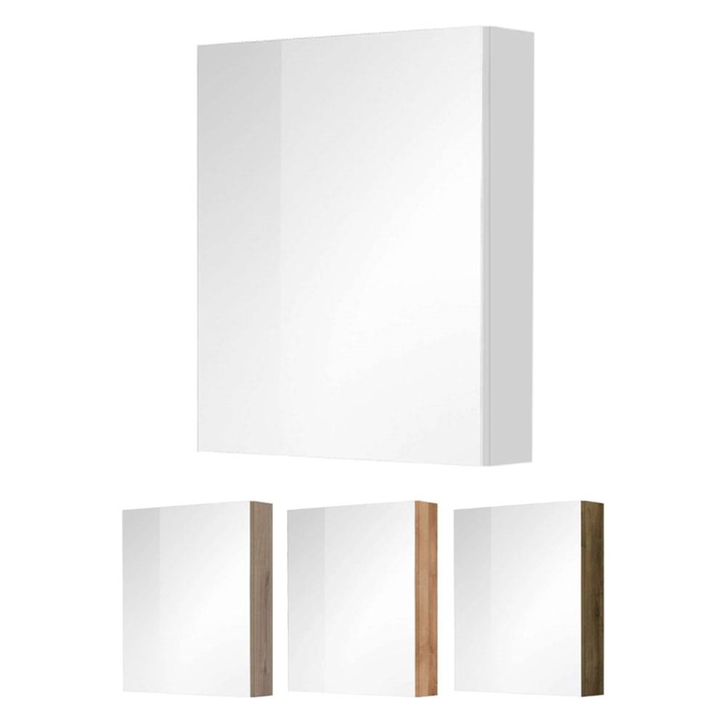 nábytok MEREO zrkadlová skrinka AIRA CN715GB 60x70x14 cm, ľavá, biela lesk - Zrkadlá | MasMasaryk