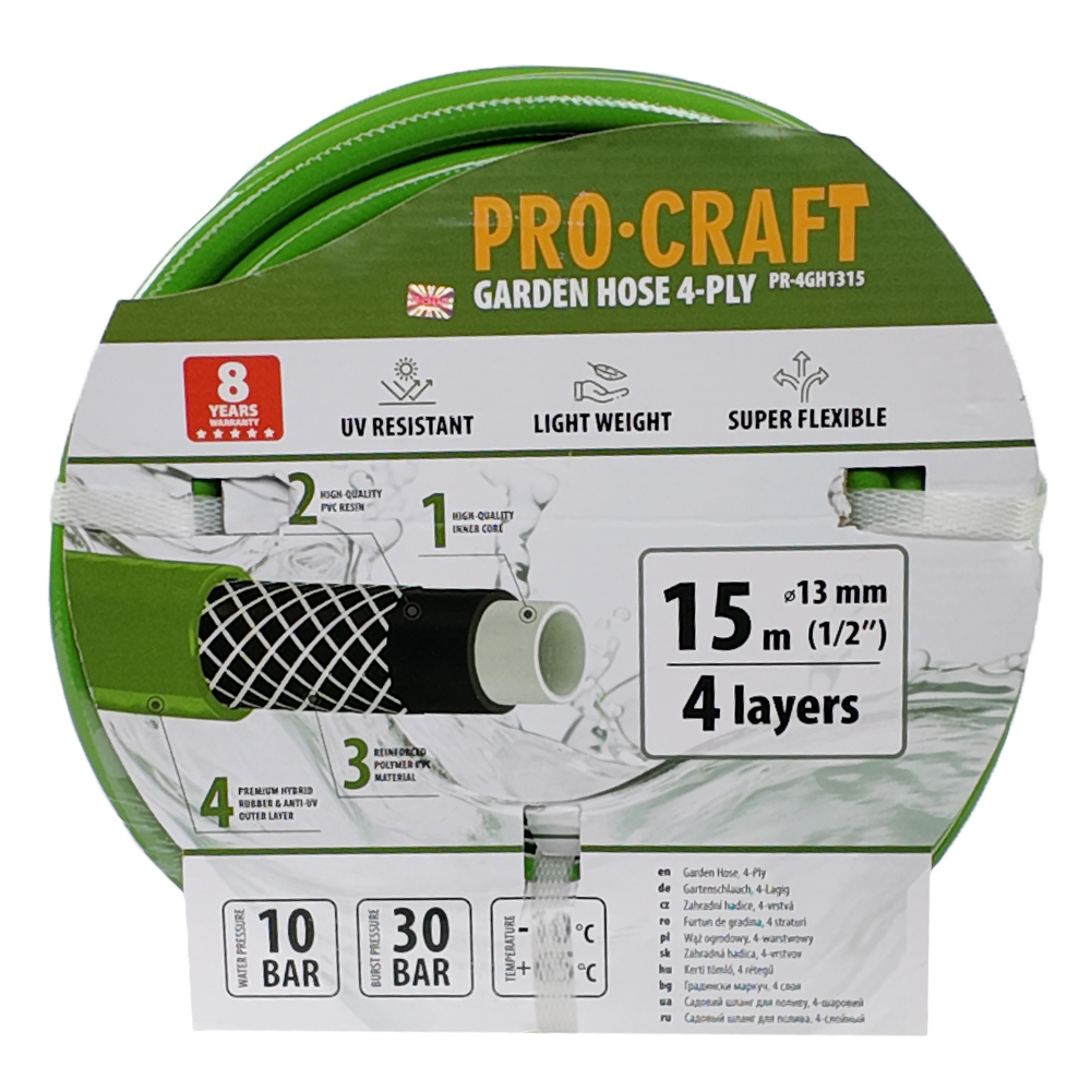 PROCRAFT Záhradná hadica PR-4GH1315 4 vrstvy, 1/2" 15 m