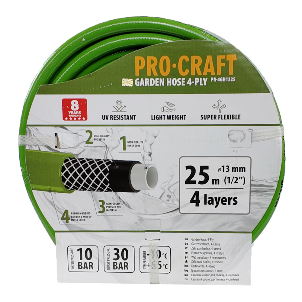 PROCRAFT Záhradná hadica PR-4GH1325 4 vrstvy, 1/2" 25 m