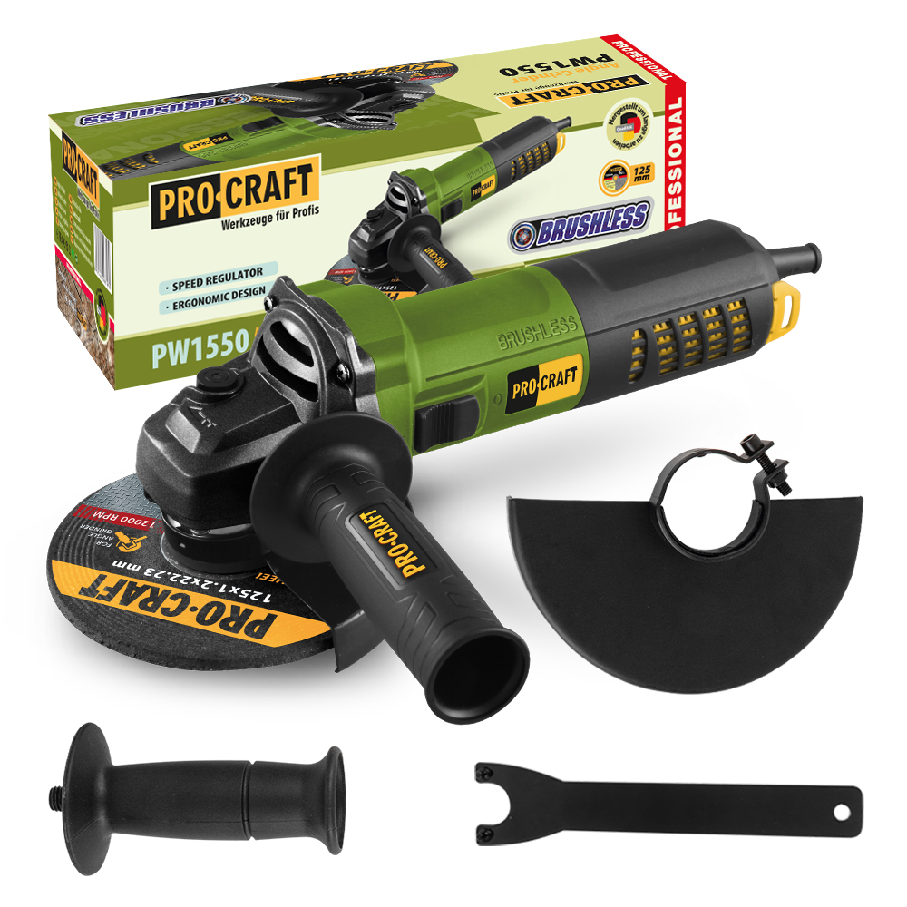 PROCRAFT brúska uhlová 125mm elektrická  850W regulácia  PW1550