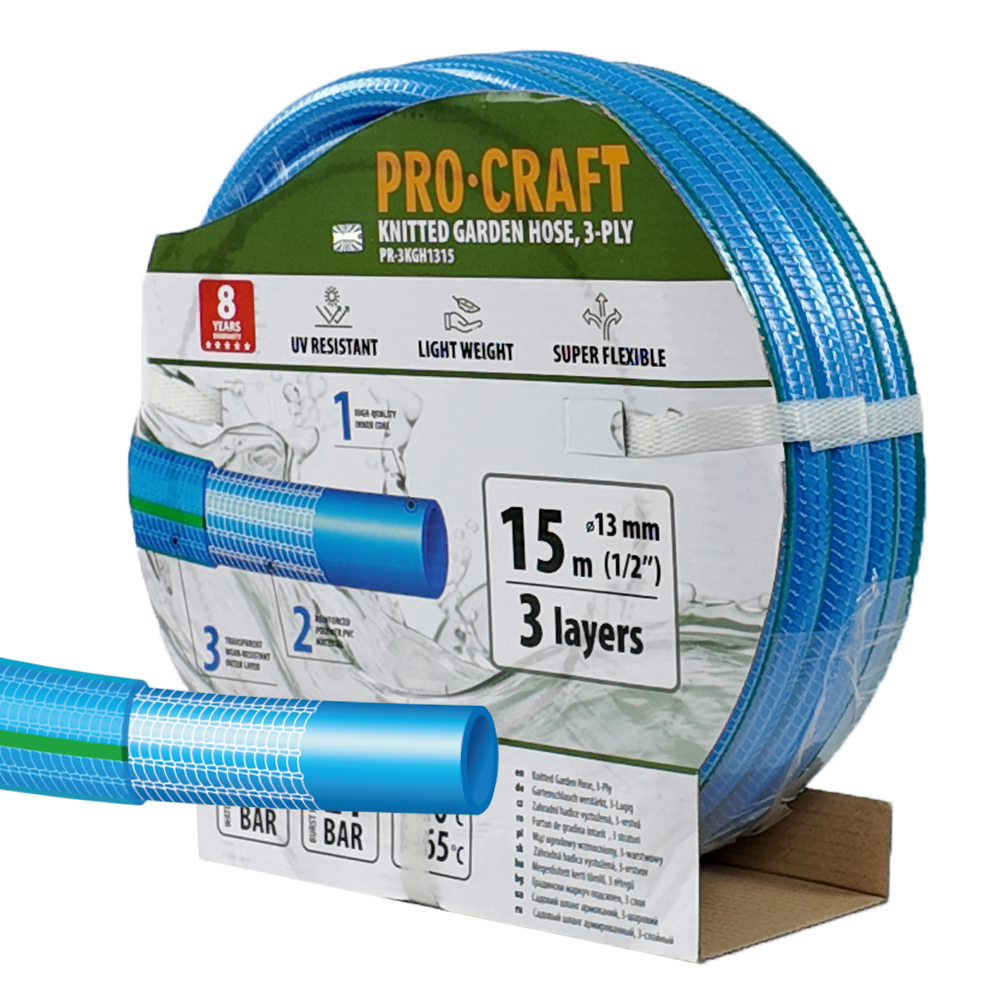 PROCRAFT Záhradná hadica 1/2" 15 m/bal  3 vrstvy, 1/2" 15 m