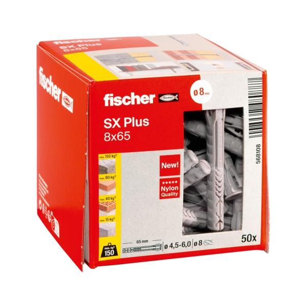 Fischer hmoždinka SX Plus 8X65 Plug 568108 - hmoždinky, nity,kotvy,strmene | MasMasaryk