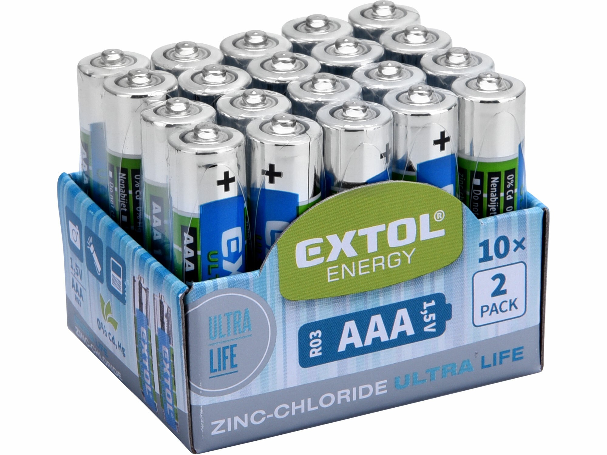 Batéria AAA Zinc/chlorid 20ks 1,5V EXTOL ENERGY - batérie /monočlánky/ | MasMasaryk