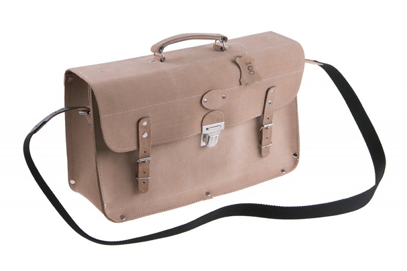 brašna s vystuženým dnom hnedá koža 24x43x15 cm  - Kufríky,tašky,kapsičky na náradie | MasMasaryk