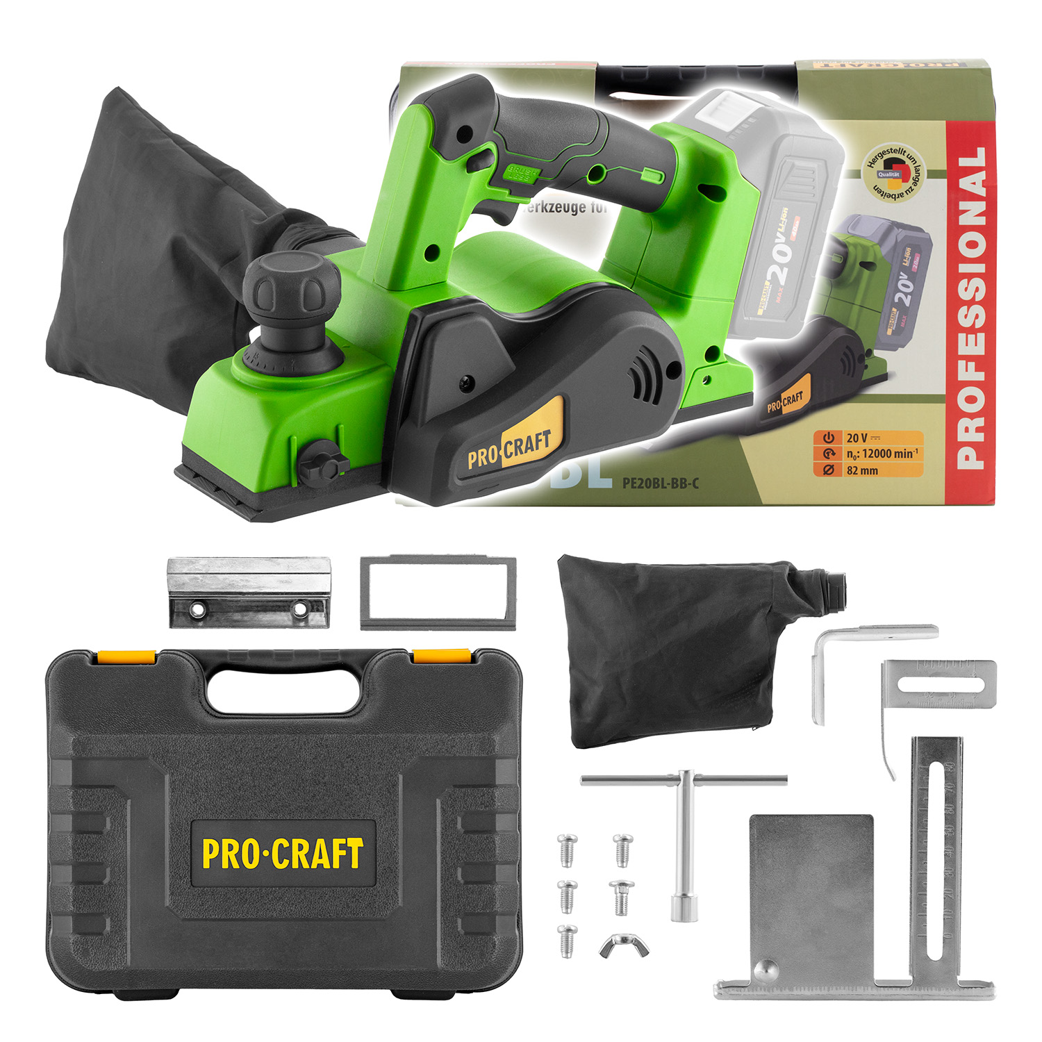 Procraft aku hoblík bez batérie a nabíjačky   PE20BLbb