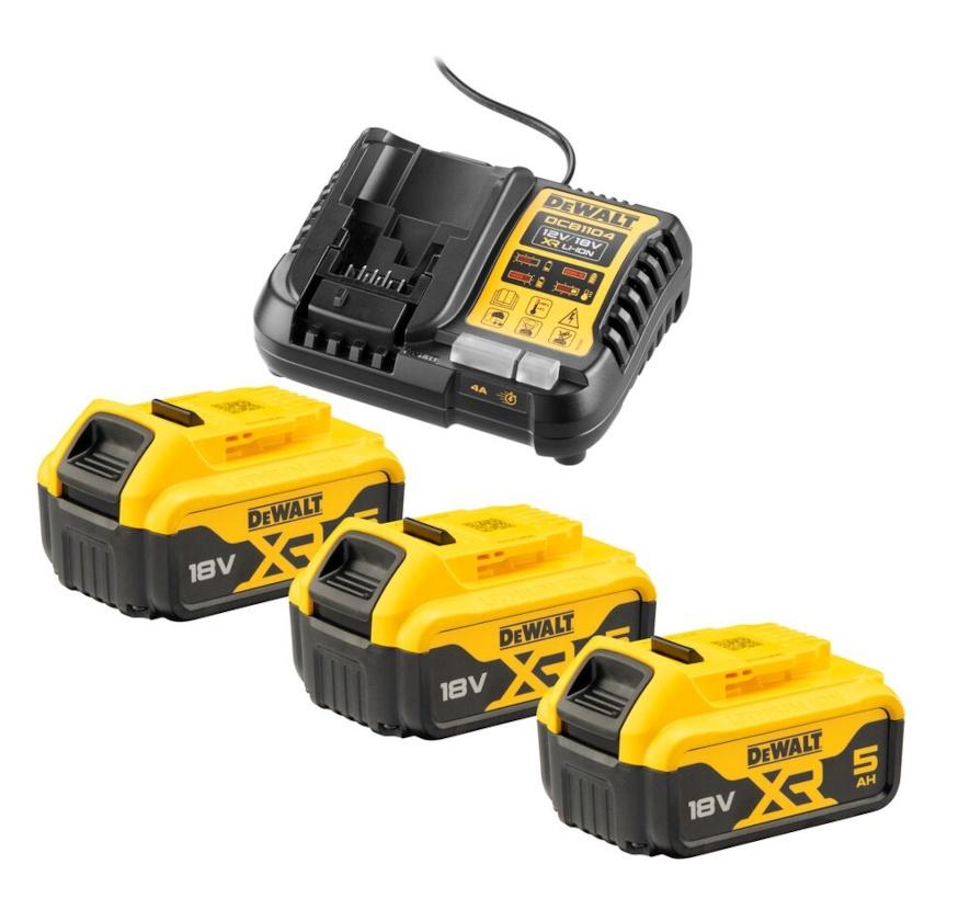 DEWALT akumulátor sada Nabíjačka Slim XR Li-Ion + 3x5,0Ah akumuláto