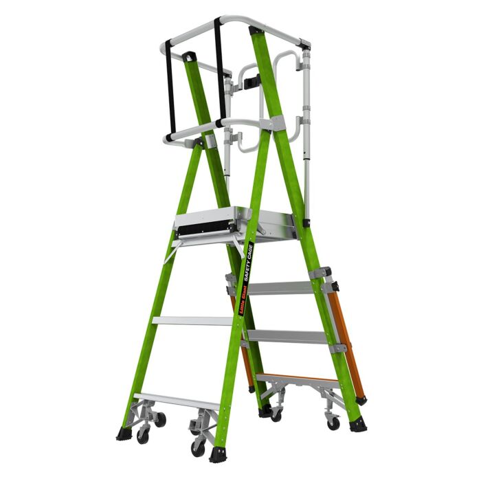 LittleGiant plošinový rebrík sklolaminátový SAFETY CAGE 2.0 1x4 19704EN