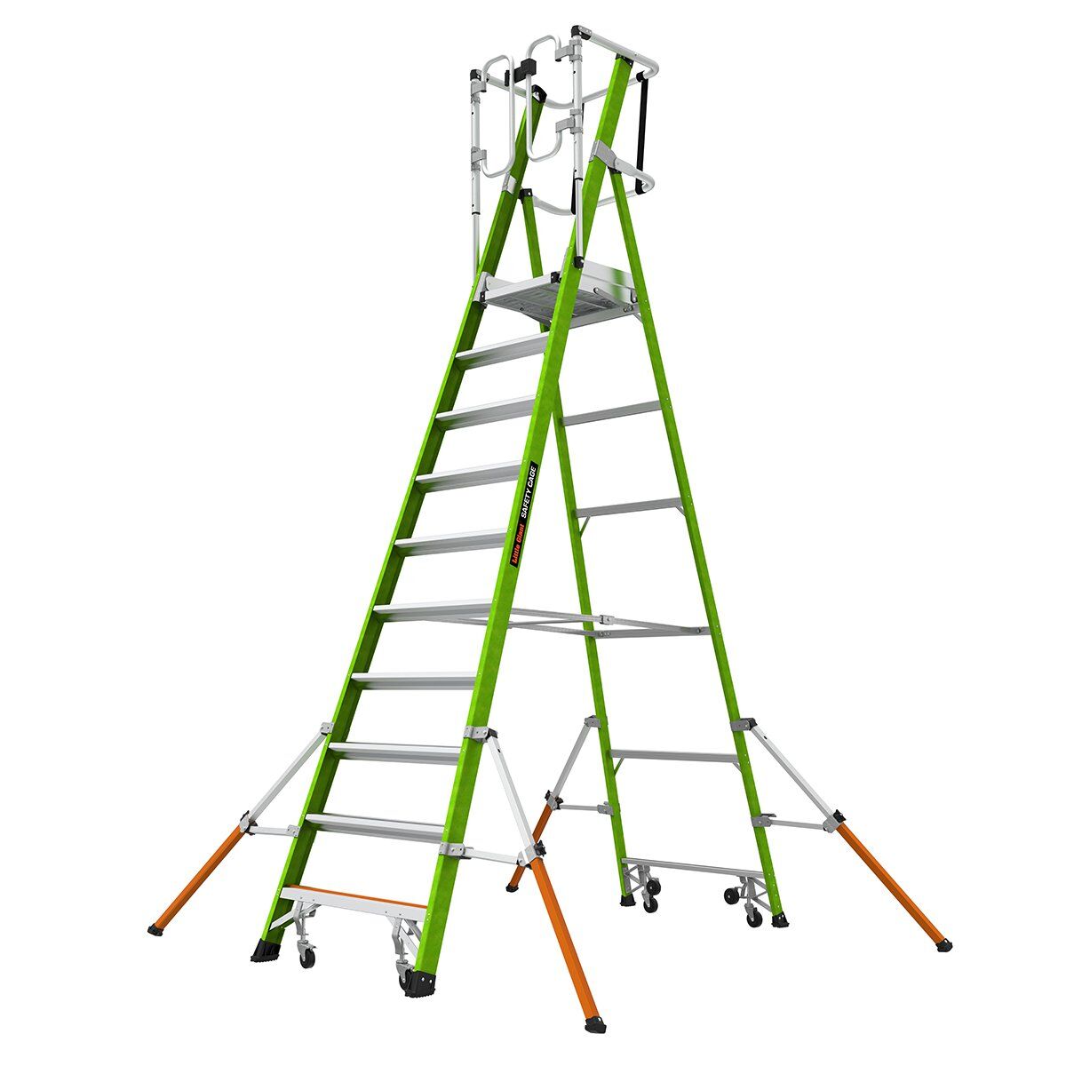LittleGiant plošinový rebrík sklolaminátový SAFETY CAGE 2.0 1x10 19710EN