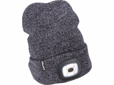 EXTOL Čapica s čelovým svetlom sivá/čierna LED 4x45lm, 300mAh Li-ion 43462