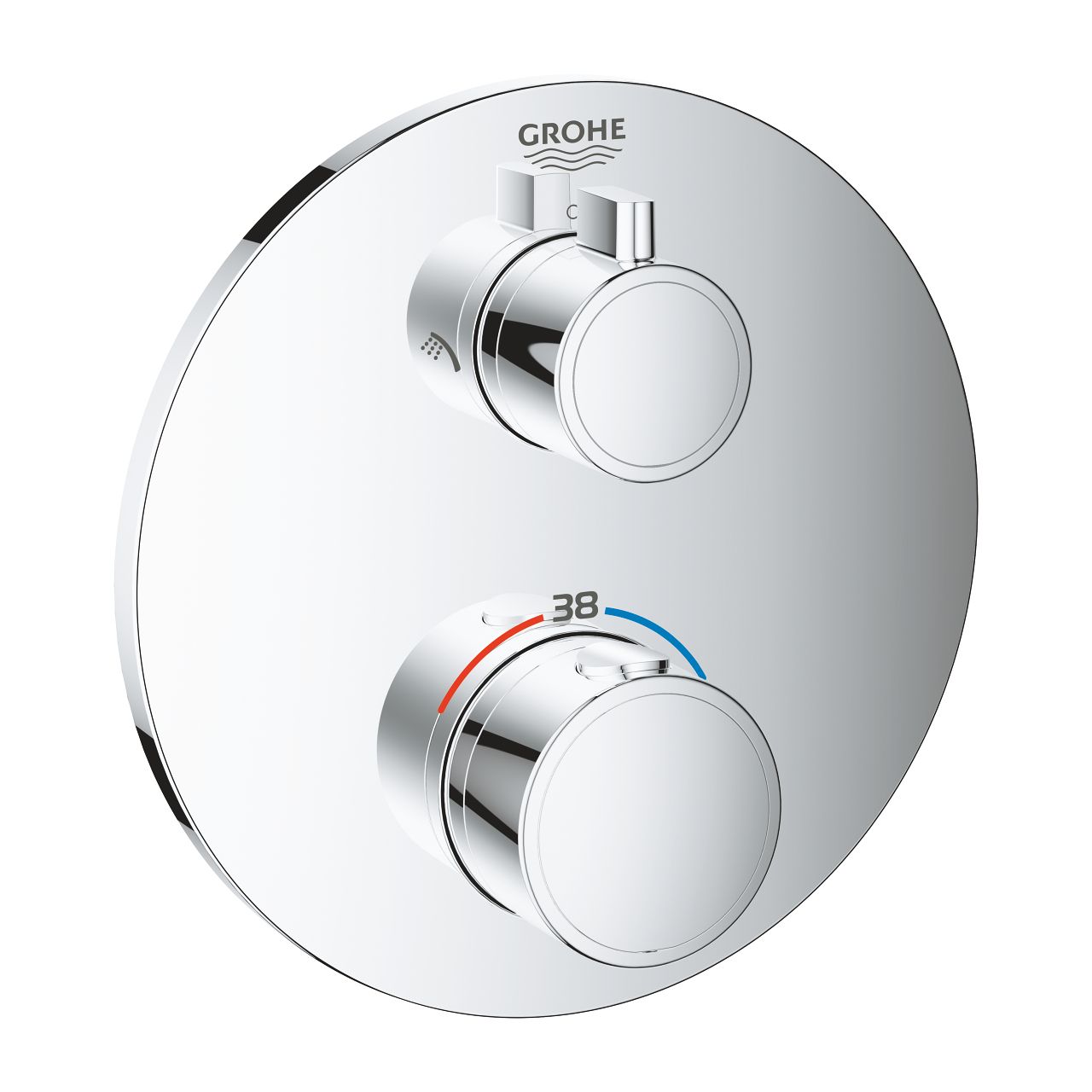 vodovodná batéria GROHE GROHTHERM 24076000 termostatická sprchová na 2 výstupy, podomietková