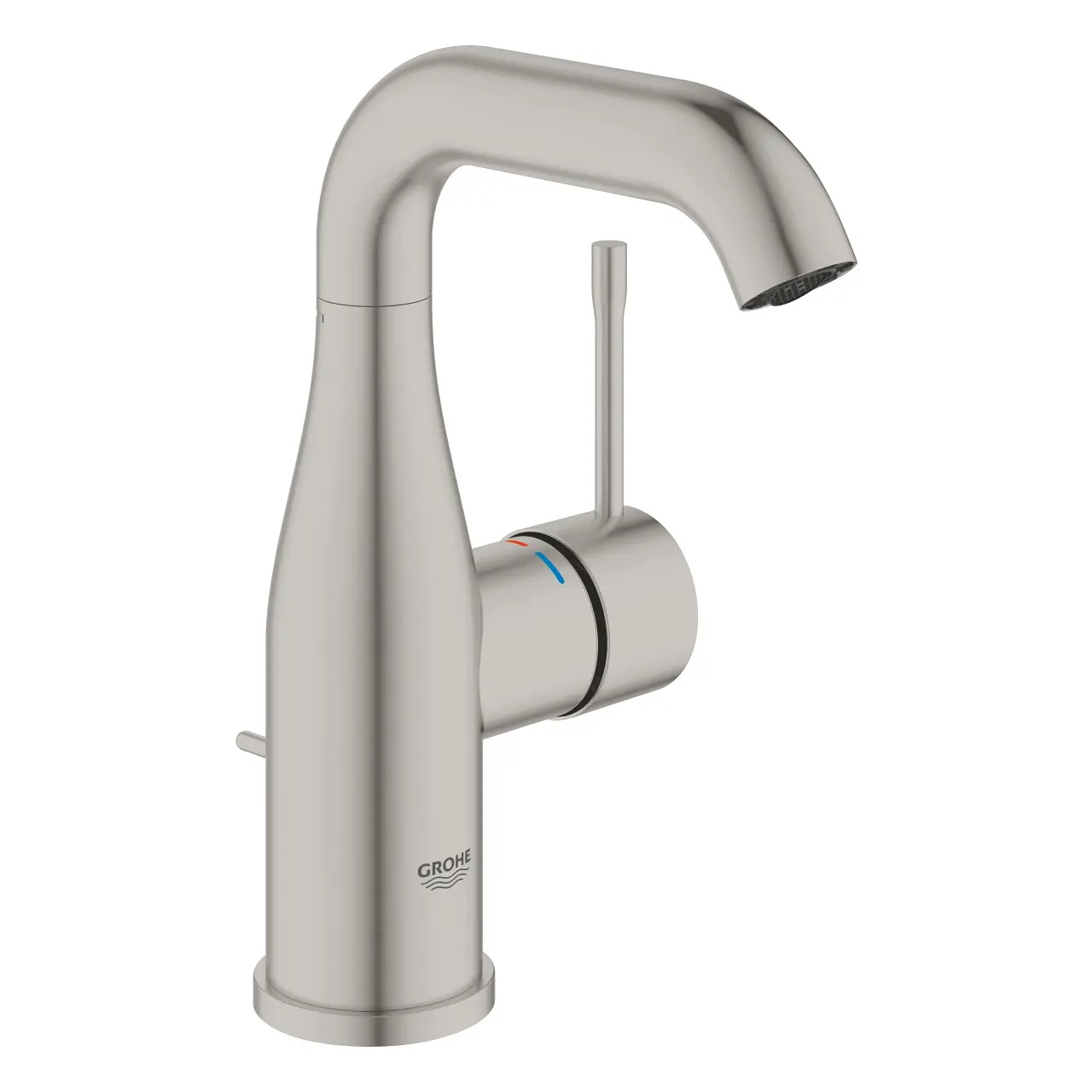 vodovodná batéria GROHE  ESSENCE 24173DC1 umýv. batéria s výpusťou, farba supersteel 