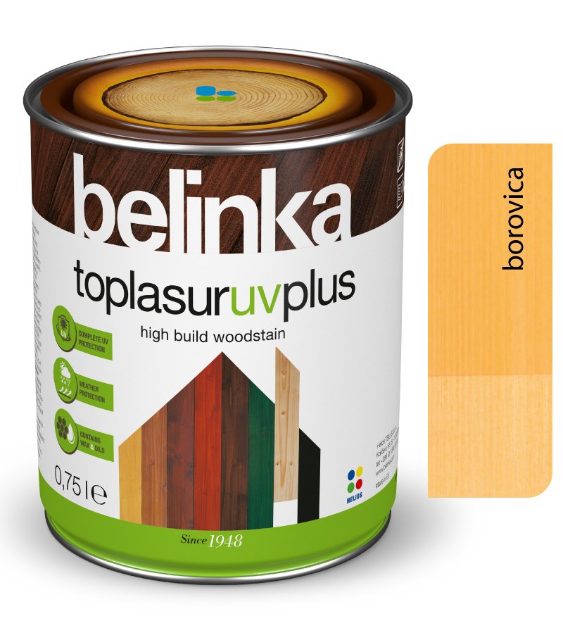 farba Belinka Toplasur UV Plus, borovica 13 - Hrubovrstvá lazúra 0,75l