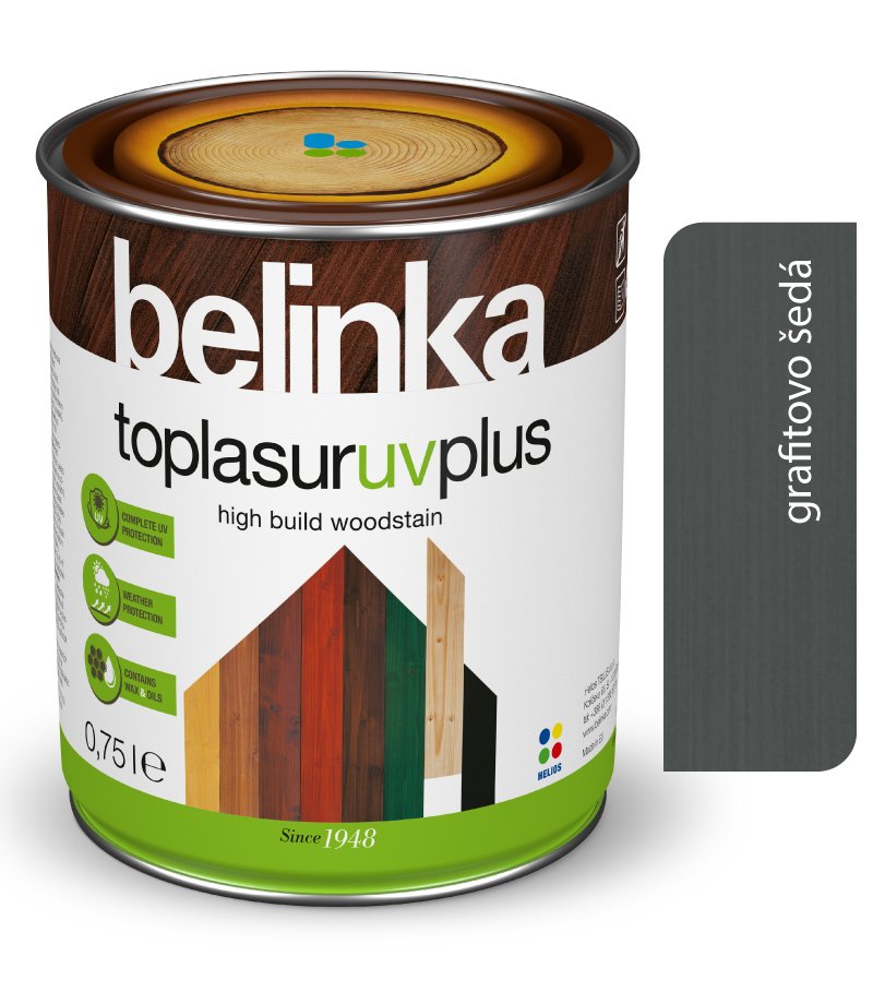 farba Belinka Toplasur UV Plus, grafitovo šedá 31 - Hrubovrstvá lazúra 0,75l
