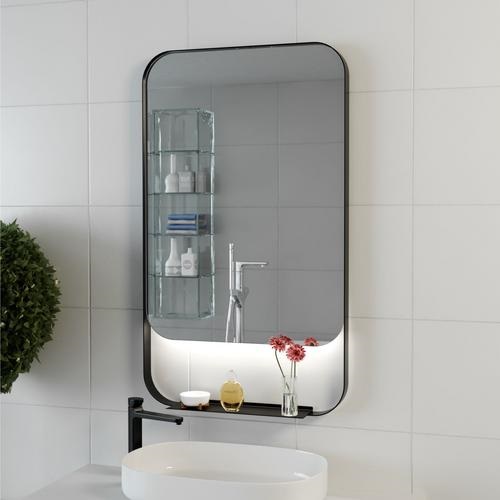 zrkadlo AMELIA 60x120 cm s LED osvetlením, čierny rám 20673