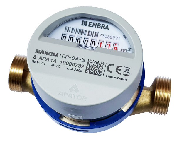 vodomer bytový 1/2"  SV/110 mm, Q3 1,6 m3/h + rádiový modul NAXOM