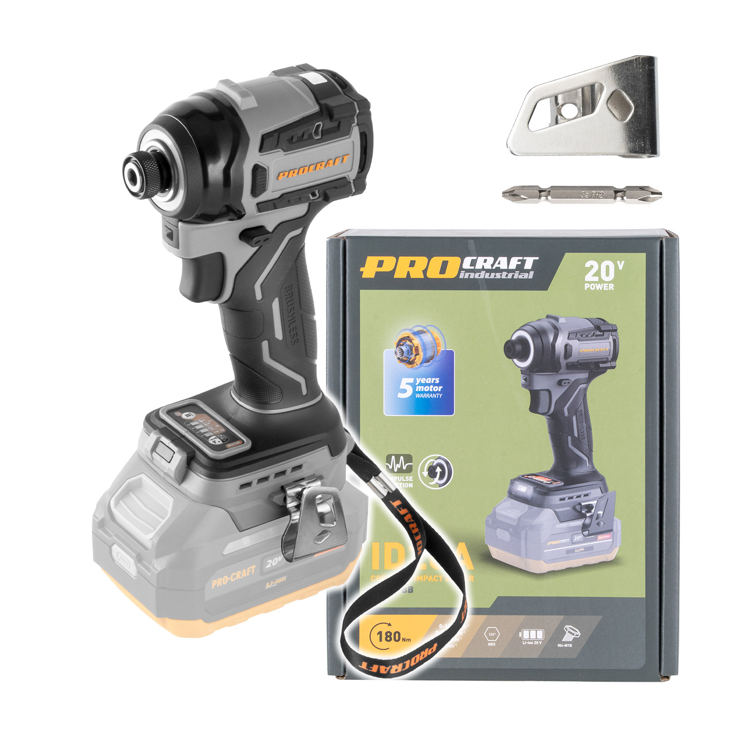 PROCRAFT AKU rázový uťahovák  ID20Abb 20V 180Nm industrial 