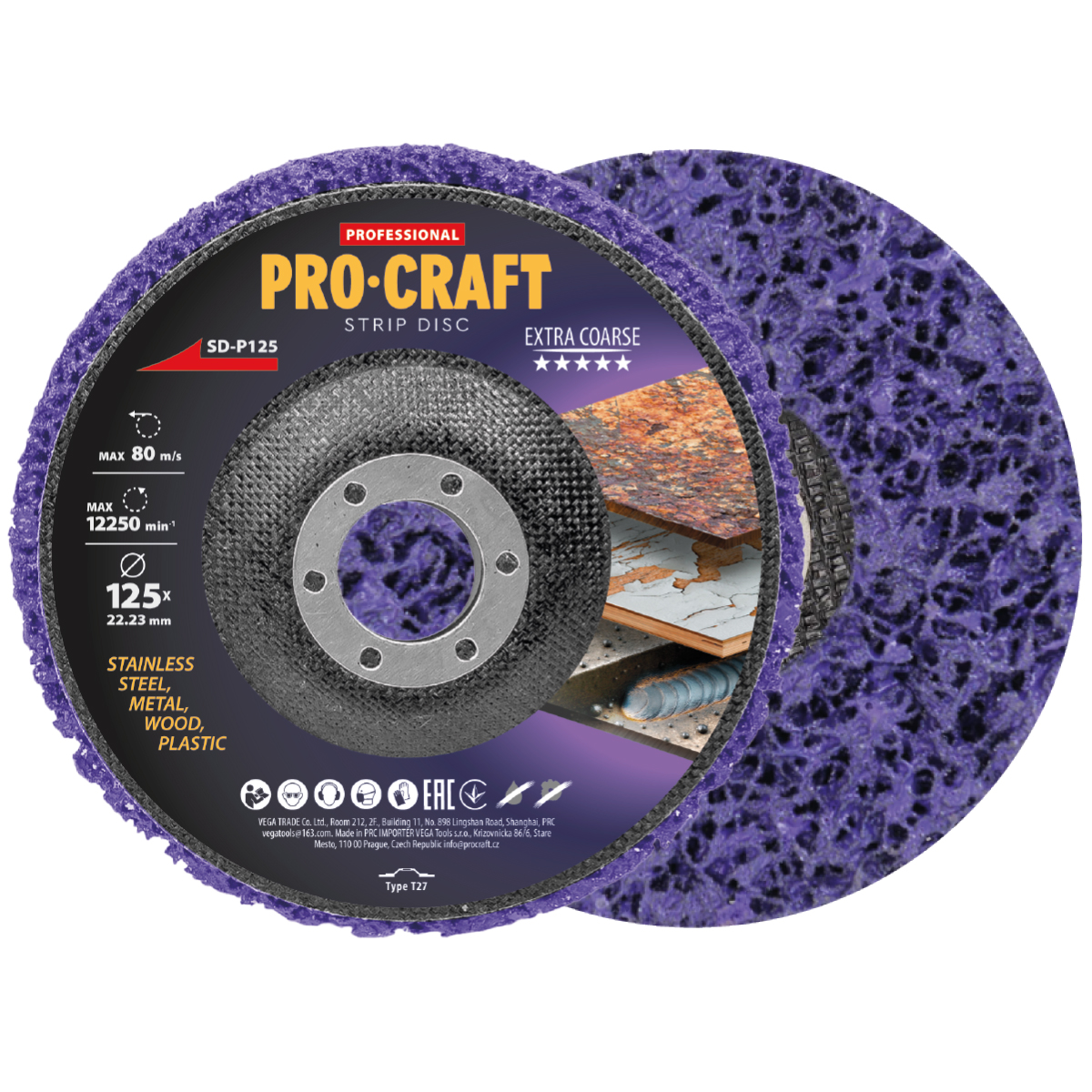 kotúč čistiaci 125mm extra hrubý fialový 