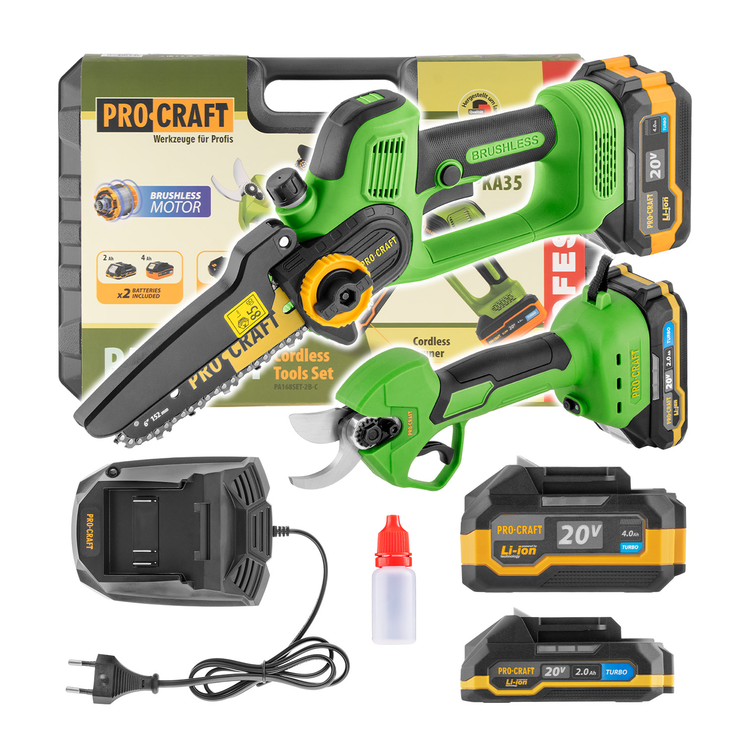 PROCRAFT AKU SADA píla ručná PKA35 a nožnice na vetvy ES25Libb