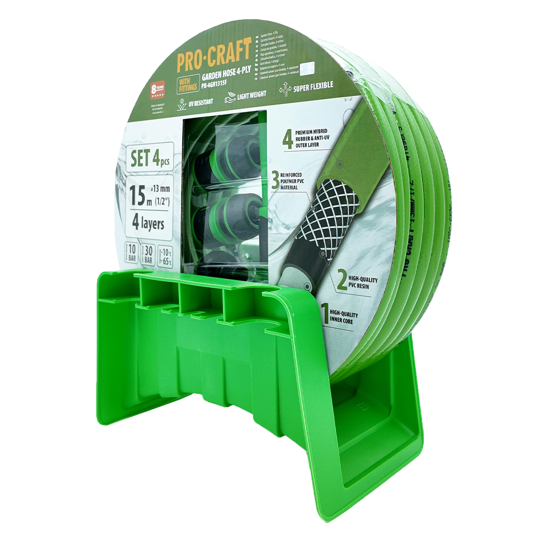 PROCRAFT Záhradná hadica 1/2" 15 m/PR-4GH1315F 4 vrstvy, s príslušenstvom