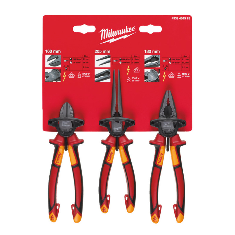 Milwaukee kliešte sada 3diel. VDE 4932464575